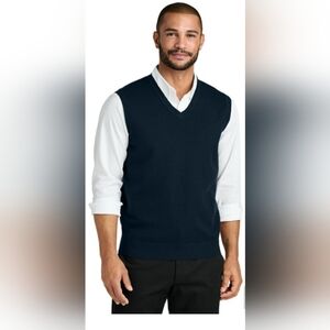 Marino Wool Black Knit Big Man 2XB Soft Business Casual Sweater Vest